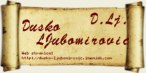 Duško LJubomirović vizit kartica